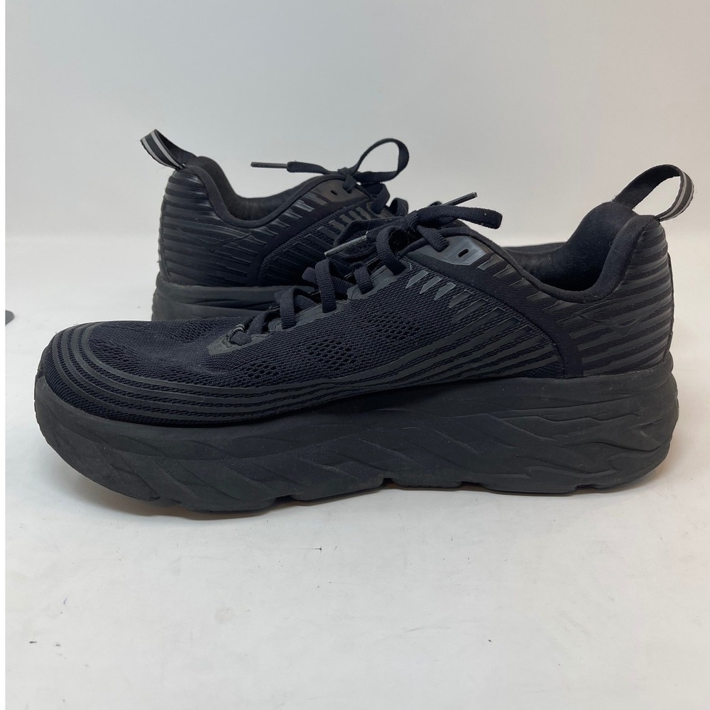 Hoka Bondi 7 Running Shoes Mens 11 Black Good Max Cushion Road Sneakers - Picture 6 of 11
